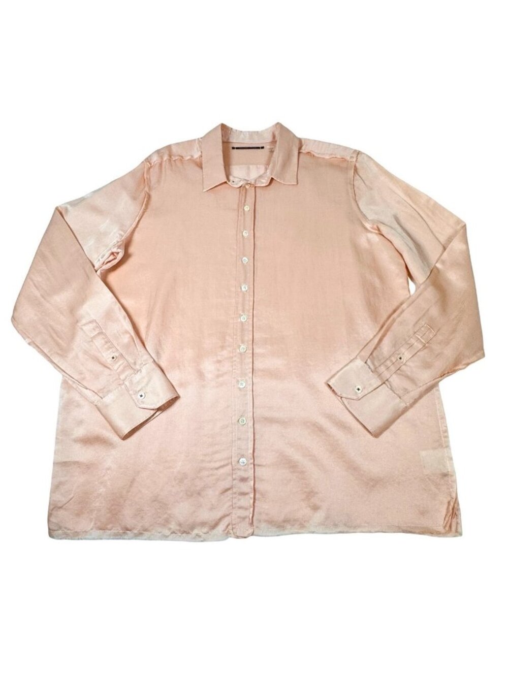 Brazeau Tricot Silk Shirt Blouse M Oversized Peach Chiffon Minimalist Designer